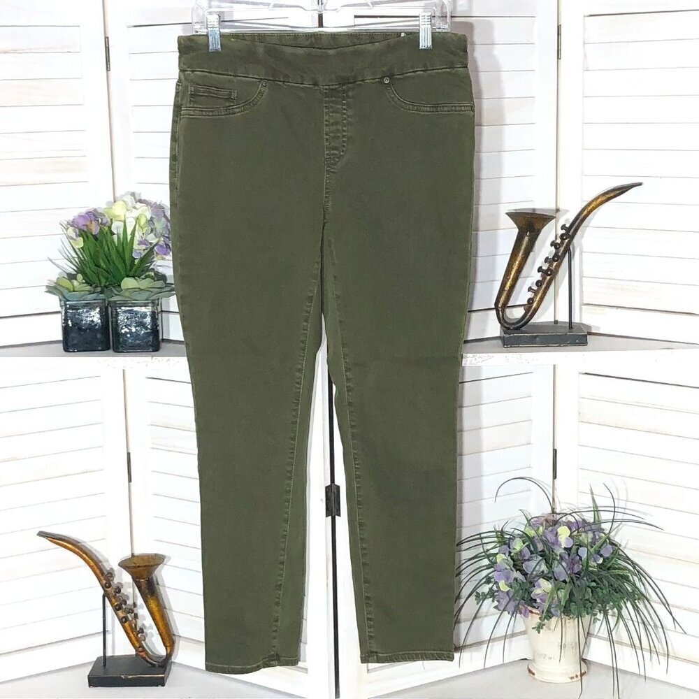 Chicos Jeggings Ankle Pants Military Green Size 4